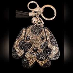 Sparkly Puppy Dog Rhinestone Bag Charm – Cute Dog Keychain Accessory